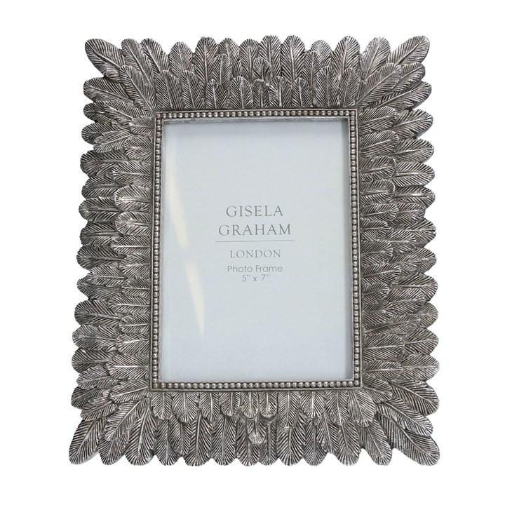 gisela graham Resin Photo Frame - Antiqued Silver Feather