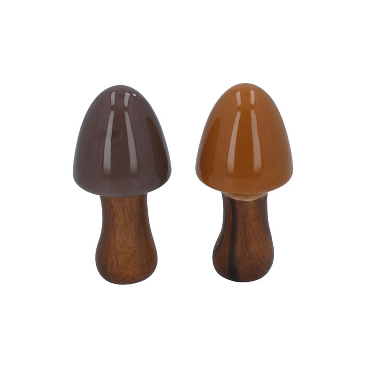 gisela graham Set of 2 Ceramic Ornaments - Cone Mushrooms