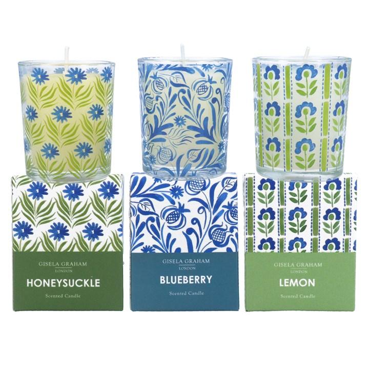 gisela graham Set of 3 Mini Boxed Scented Candles - Country Flowers