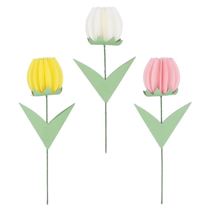 gisela graham Set of 3 Paper Ornaments - Honeycomb Tulips