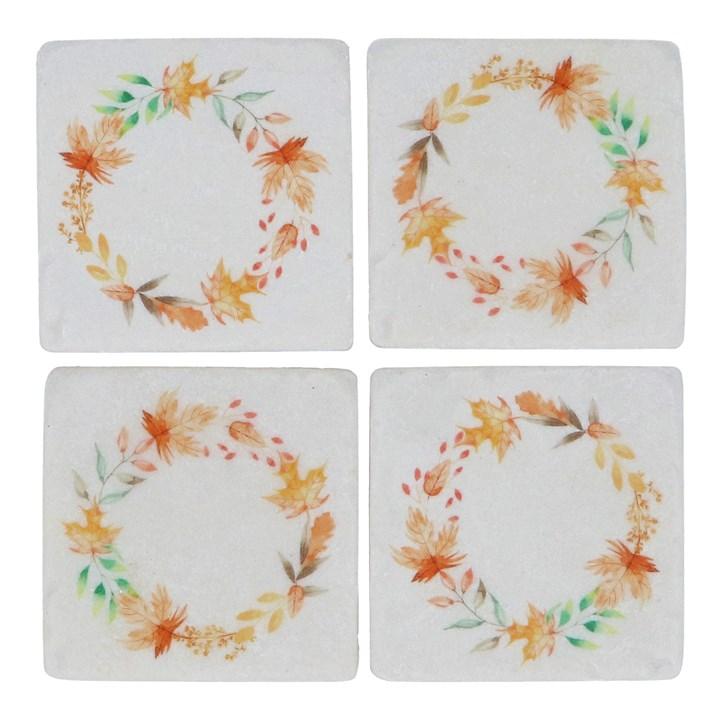 gisela graham Set of 4 Resin Coasters - Autumn Wreath