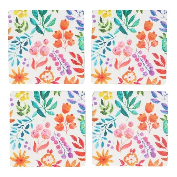 gisela graham Set of 4 Resin Coasters - Bright Botanic