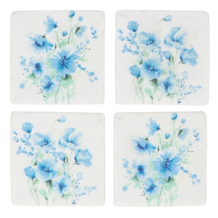 gisela graham Set of 4 Resin Coasters - Himalayan Poppies