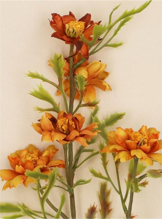 Gisela Graham Spray - Antique Yellow & Brown Wild Aster