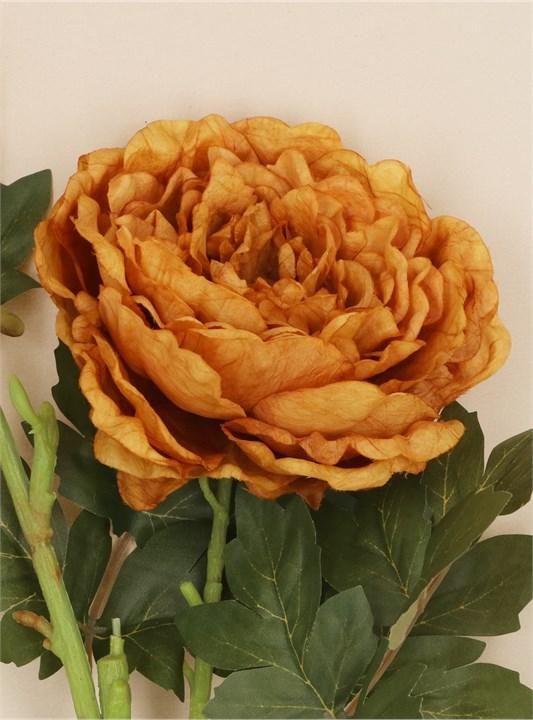 Gisela Graham Stem - Antique Yellow Peony With Bud Stem