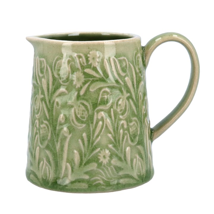 gisela graham Stoneware Mini Jug - Green Country Flowers
