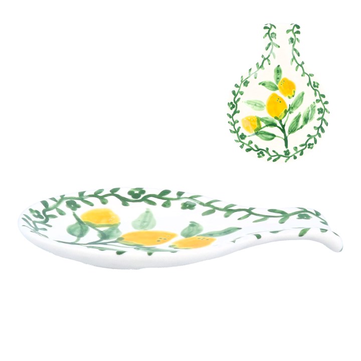 gisela graham Stoneware Plate - Artisan Lemon with Handle Small