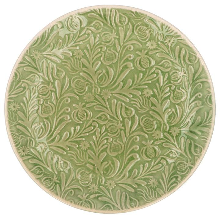 gisela graham Stoneware Plate - Green Country Flowers