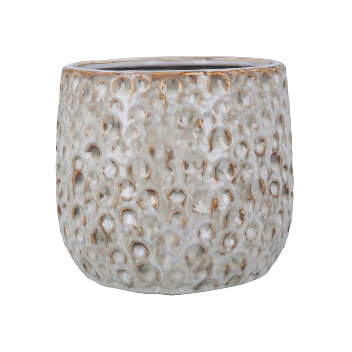 gisela graham Stoneware Pot Cover- Reactive Glaze Moon Medium