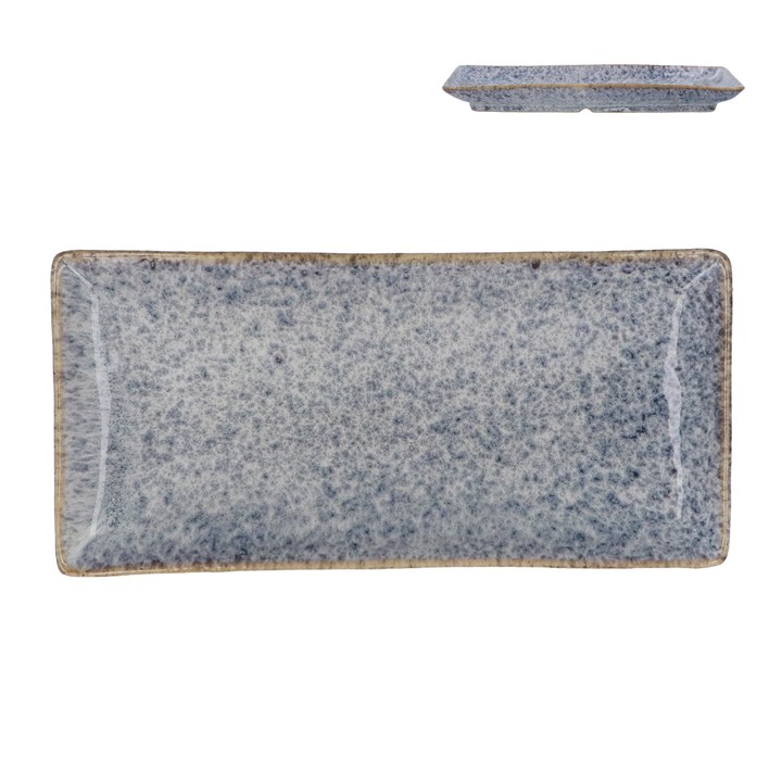 gisela graham Stoneware Rectangle Plate - Blue Speckled