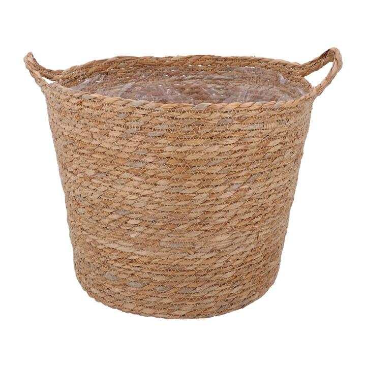 gisela graham Straw Basket - Large Woven Natural with Handles