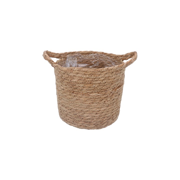 gisela graham Straw Basket - Small Woven Natural with Handles