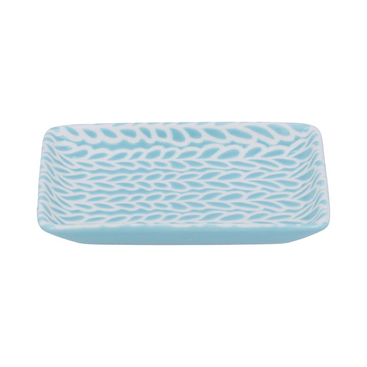 gisela graham Trinket Dish - Small Blue & White Porcelain Leaves