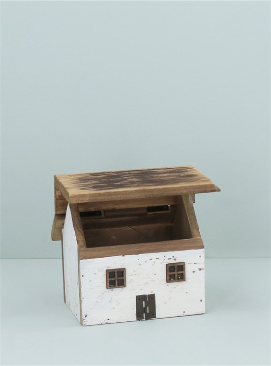 Gisela Graham Wood Ornament - Rustic Cottage Keepsake Box