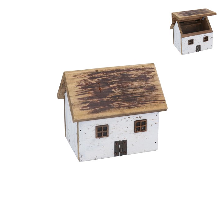 gisela graham Wood Ornament - Rustic Cottage Keepsake Box