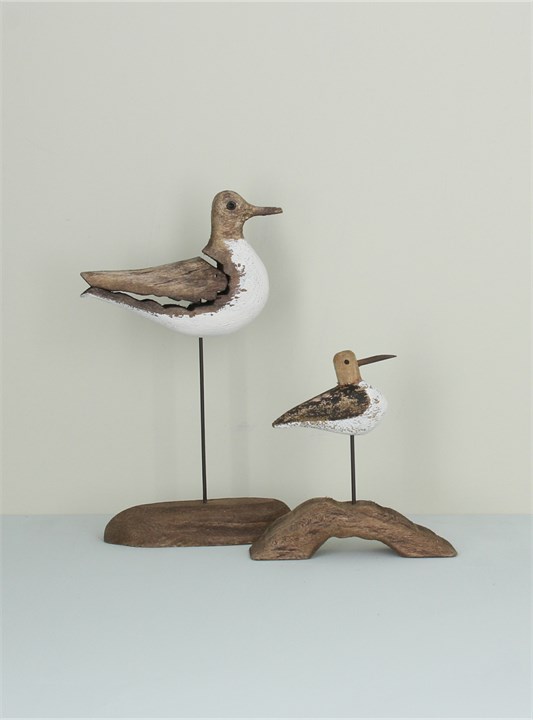 Gisela Graham Wood Ornament - Rustic Seagull On Plinth