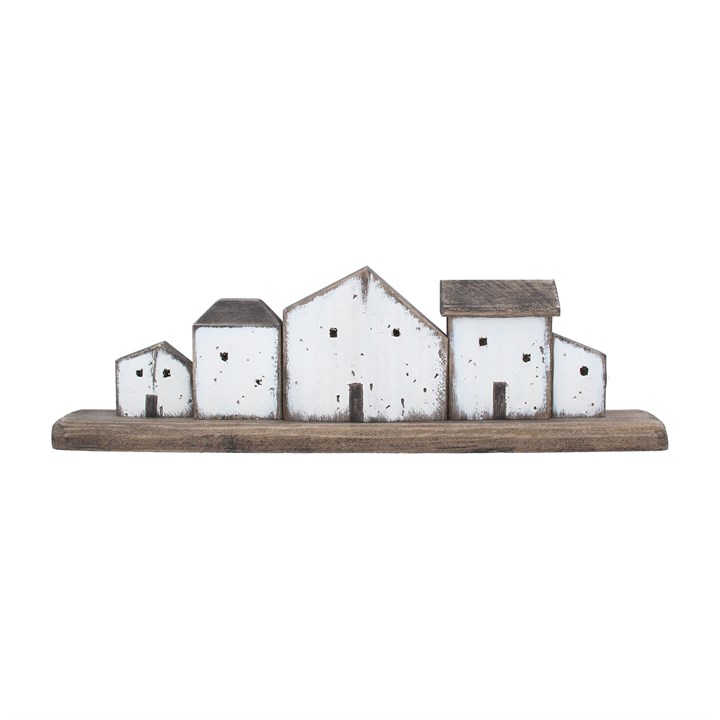 gisela graham Wood Ornament - White Wash Rustic Cottages