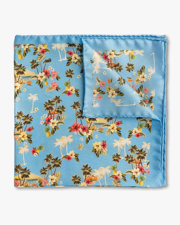 gitman bros Blue Silk Island Time Pocket Square