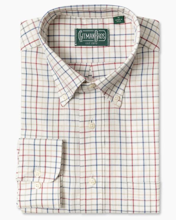 gitman bros Burgundy Twill Tattersall