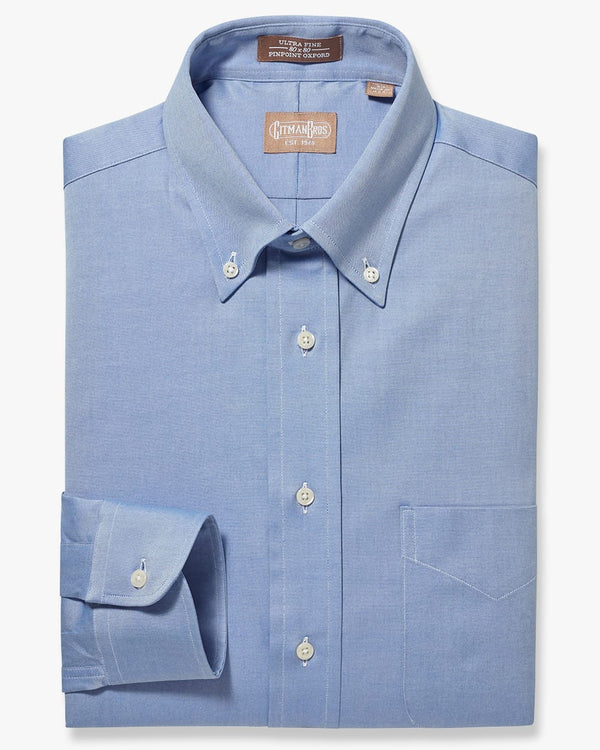gitman bros Button Down Pinpoint Blue
