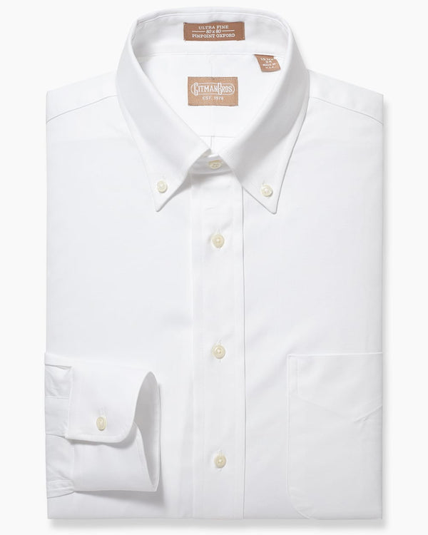 gitman bros Button Down Pinpoint White