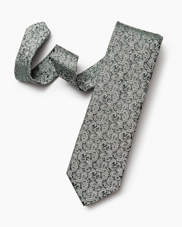 gitman bros Green Floral Paisley Tie