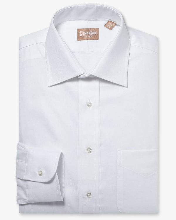 gitman bros Medium Spread Royal Oxford White