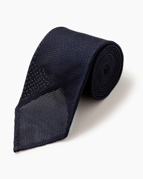 gitman bros Navy Grenadine Tie