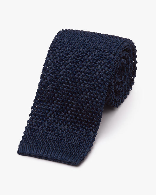 gitman bros Silk Knit Tie Navy