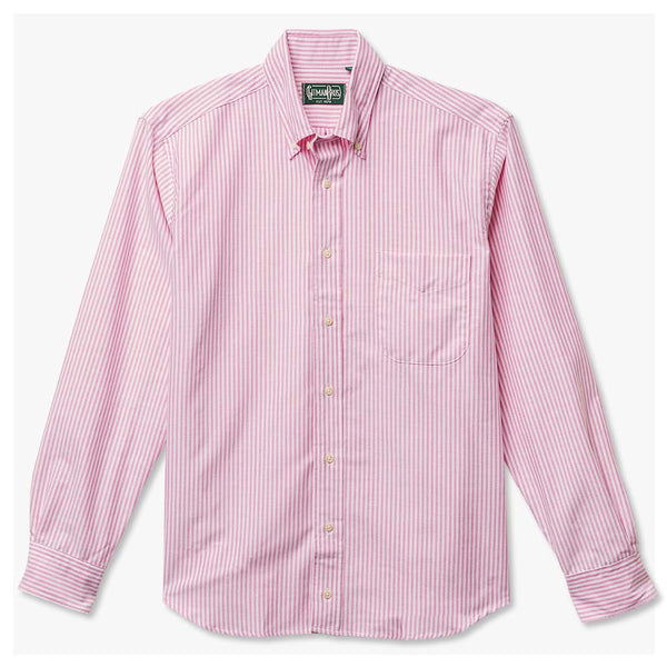gitman bros Pink Stripe Spring Oxford Weekend Shirt