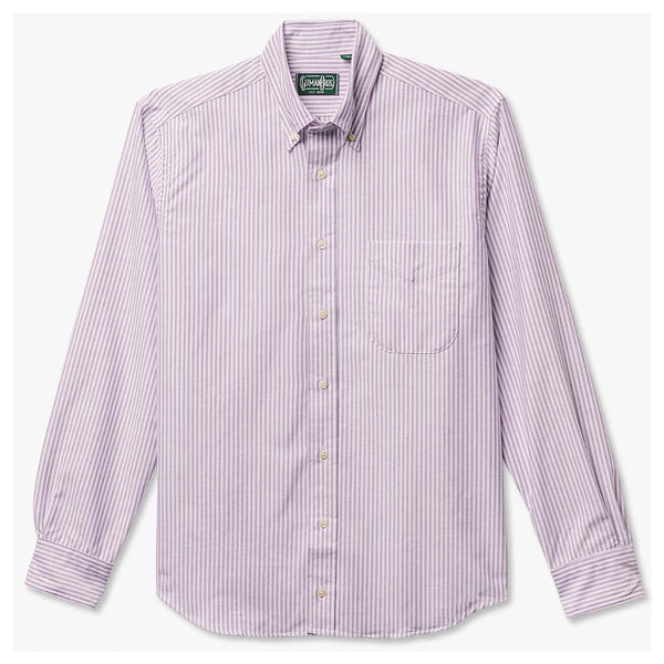 gitman bros Purple Stripe Spring Oxford Weekend Shirt