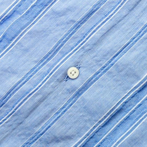 Gitman Bros. Vintage Blue Japanese Dobby Stripe Camp Shirt