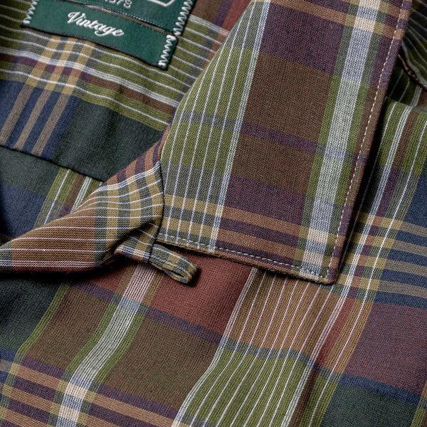 Gitman Bros. Vintage Brown Archive Indian Madras Camp Shirt