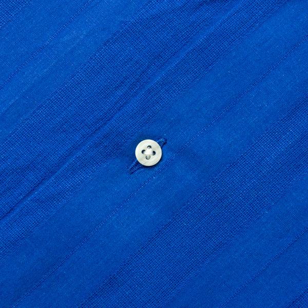 Gitman Bros. Vintage Cobalt Cotton/Linen Dobby Stripe Camp Shirt