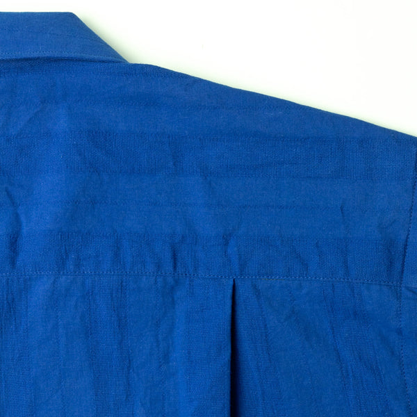 Gitman Bros. Vintage Cobalt Cotton/Linen Dobby Stripe Camp Shirt