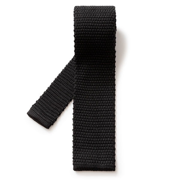 gitman bros. vintage Black Silk Knit Tie
