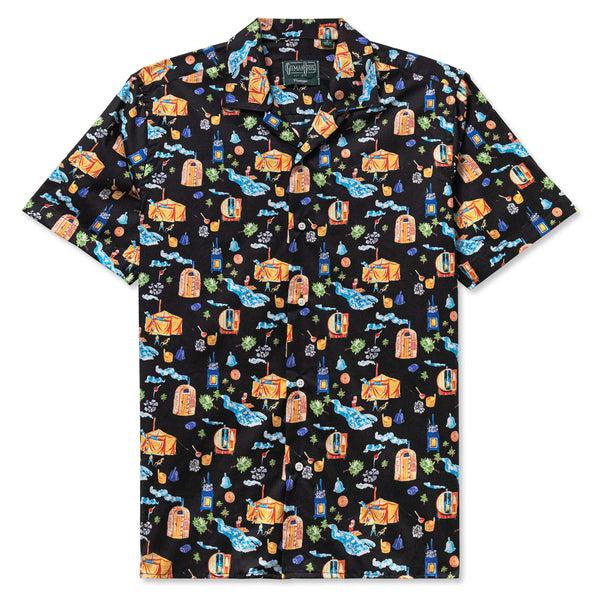 gitman bros. vintage Black Summer Sauna Camp Shirt