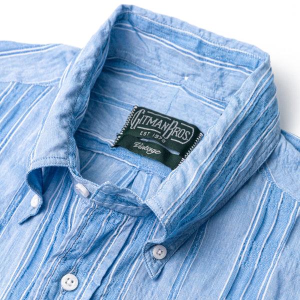 Gitman Bros. Vintage Blue Japanese Dobby Stripe