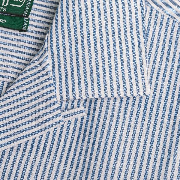 Gitman Bros. Vintage Blue Stripe Linen Camp Shirt