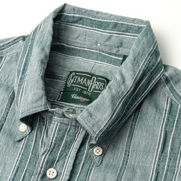 Gitman Bros. Vintage Green Japanese Dobby Stripe