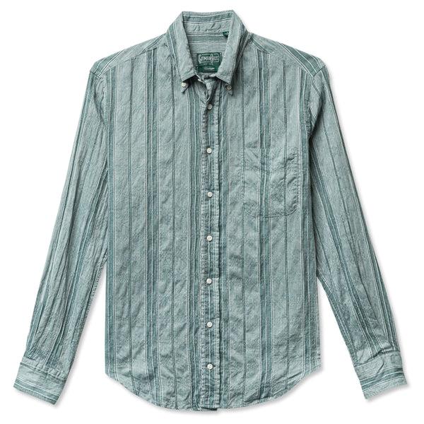 gitman bros. vintage Green Japanese Dobby Stripe