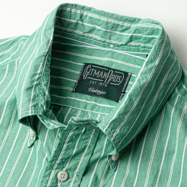 Gitman Bros. Vintage Green Japanese Washer Stripe