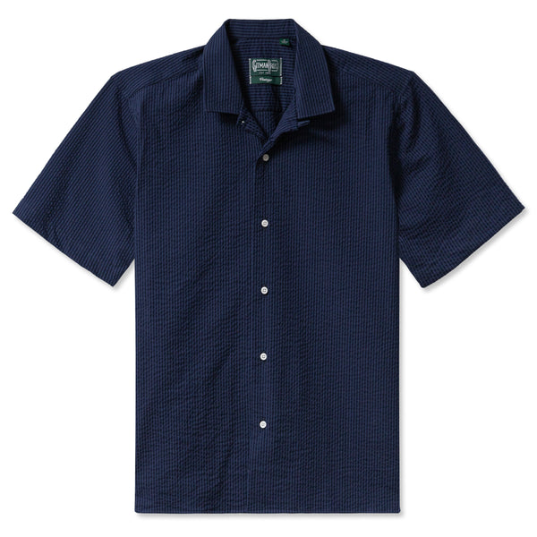 gitman bros. vintage Indigo Seersucker Camp Shirt