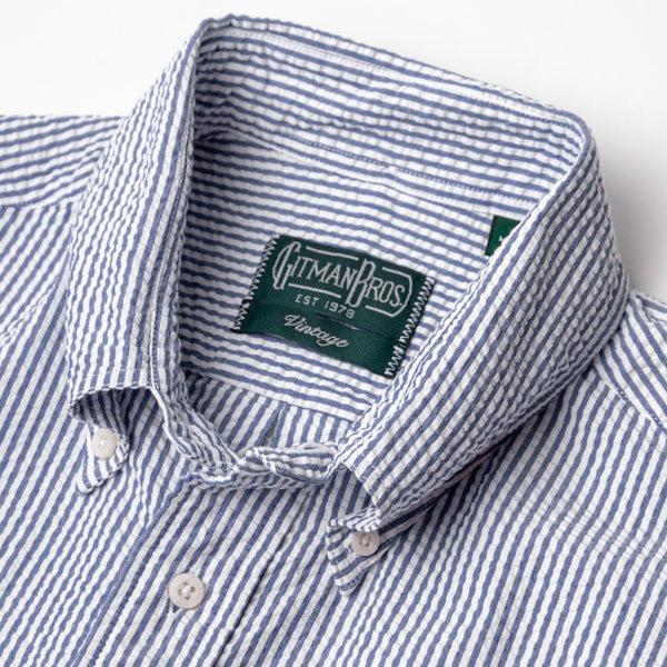 Gitman Bros. Vintage Navy Organic Seersucker