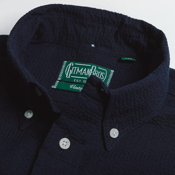 Gitman Bros. Vintage Navy Overdye Seersucker