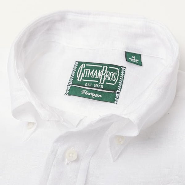 Gitman Bros. Vintage White Linen Short Sleeve