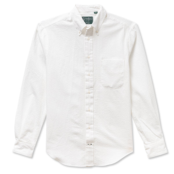 gitman bros. vintage White Organic Seersucker