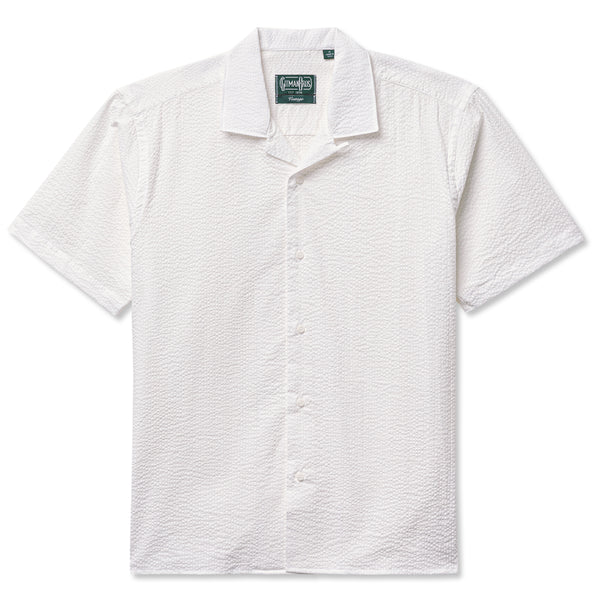 gitman bros. vintage White Seersucker Camp Shirt