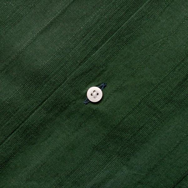Gitman Bros. Vintage Green Cotton/Linen Dobby Stripe Camp Shirt