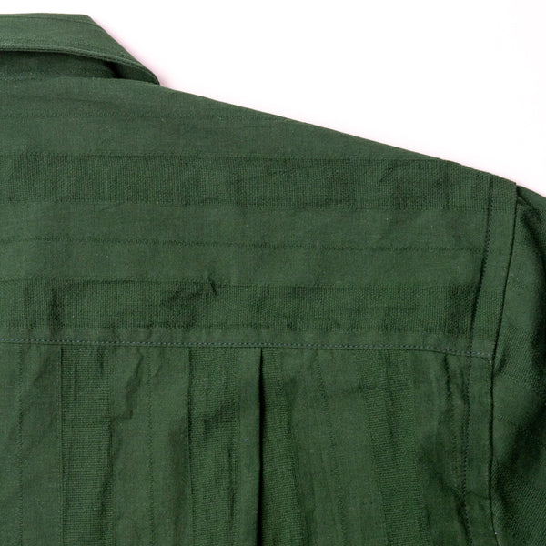 Gitman Bros. Vintage Green Cotton/Linen Dobby Stripe Camp Shirt
